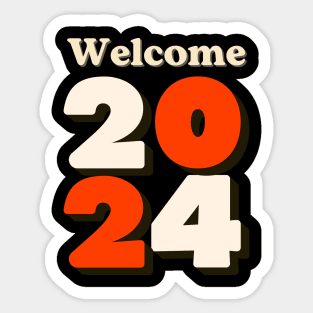 Bold Numbers Welcome 2024 Design Sticker